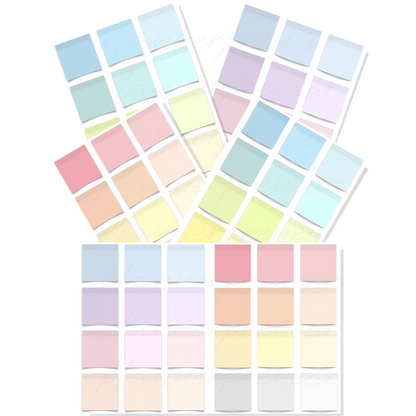 Digital Stickers 324 Pastel Digital Sticky Notes Bundle