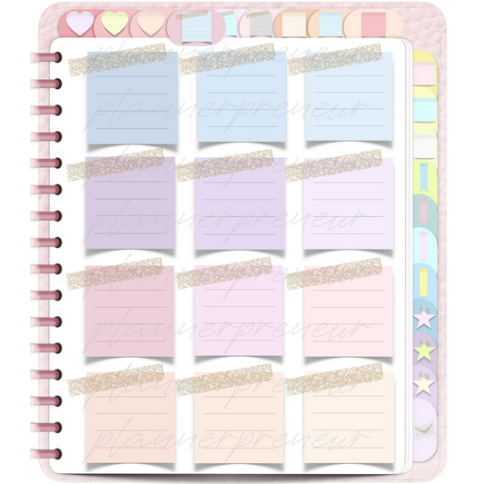 The Pastel Sticky Note Edit: 324 Digital Planner Stickers