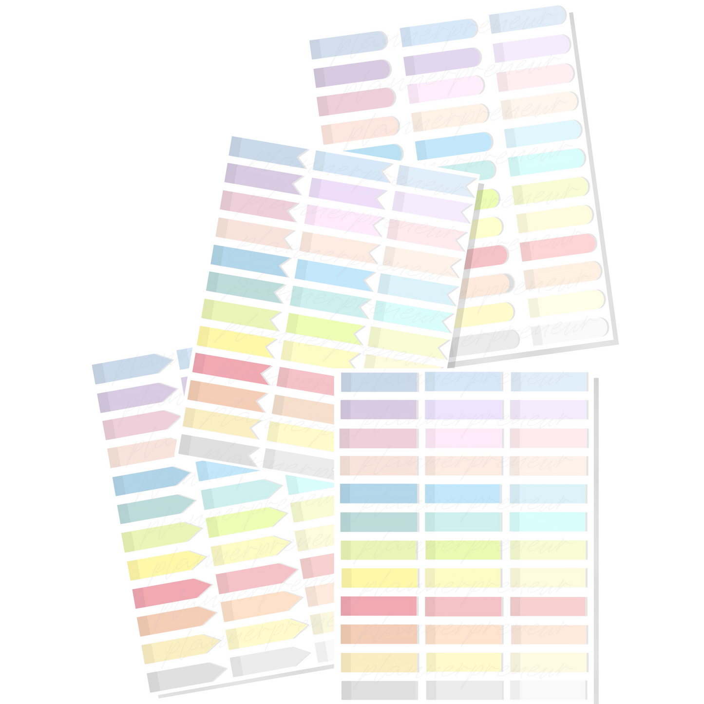 Digital Stickers 324 Pastel Digital Sticky Notes Bundle