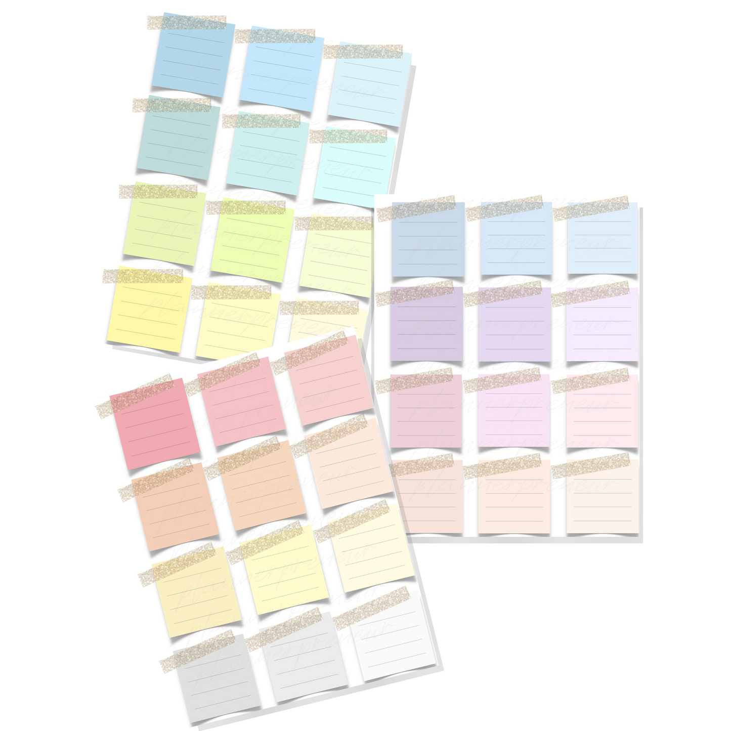 Digital Stickers 324 Pastel Digital Sticky Notes Bundle