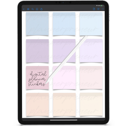 Digital Stickers 324 Pastel Digital Sticky Notes Bundle